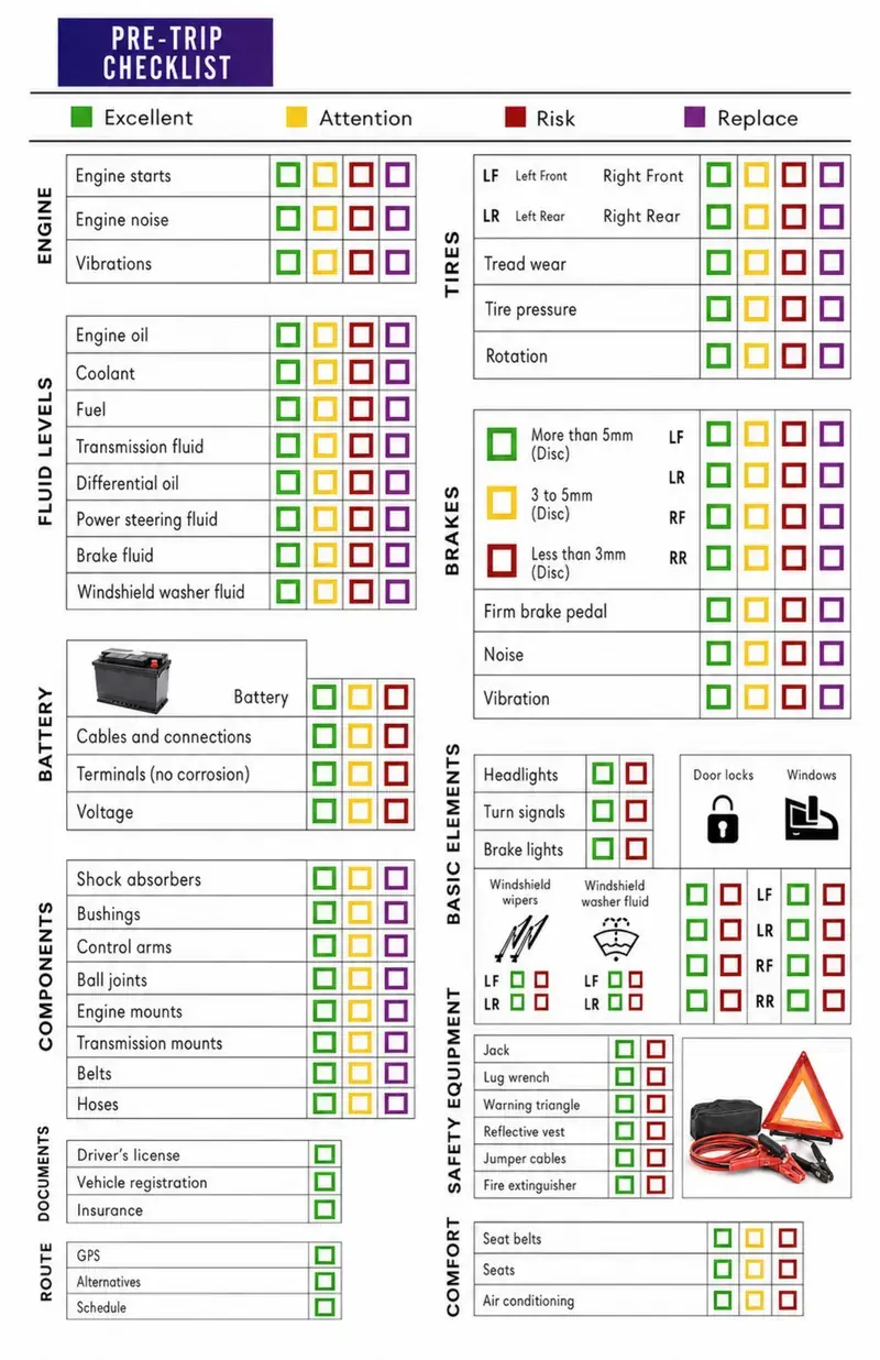 Página de muestra 1 de Checklist Pre y Post Viaje en English